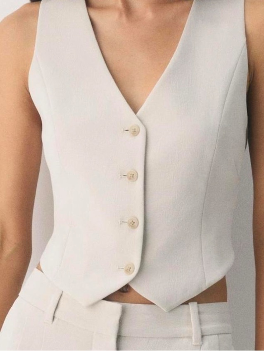 Babaton Cream (Birch) Sleeveless Tailored Vest